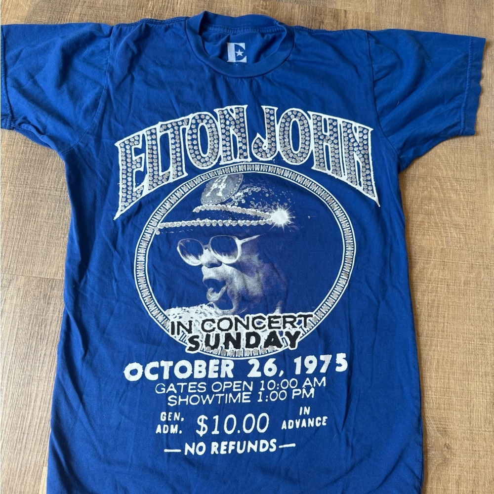 Urban Outfitters Blue Elton John Concert Tee